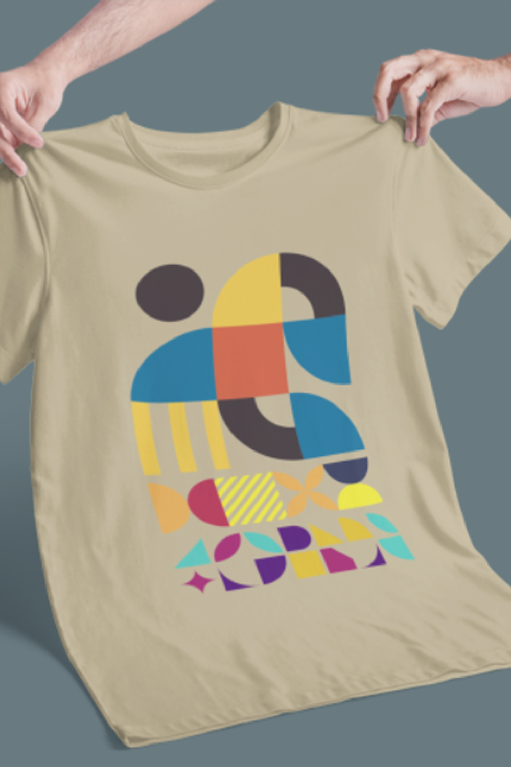 Abstract Geometric Shapes T-Shirt, Mid Century Modern Graphic Tee, Colorful Retro Pattern Shirt, Minimalist Art Unisex Tee, Modern Design Top