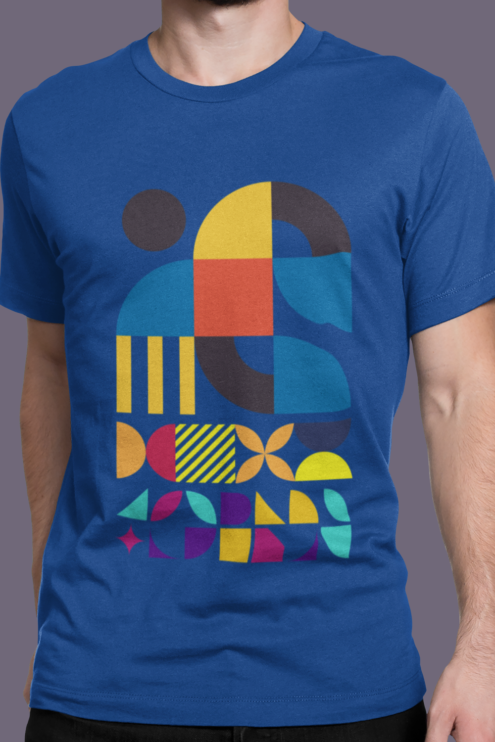 Abstract Geometric Shapes T-Shirt, Mid Century Modern Graphic Tee, Colorful Retro Pattern Shirt, Minimalist Art Unisex Tee, Modern Design Top