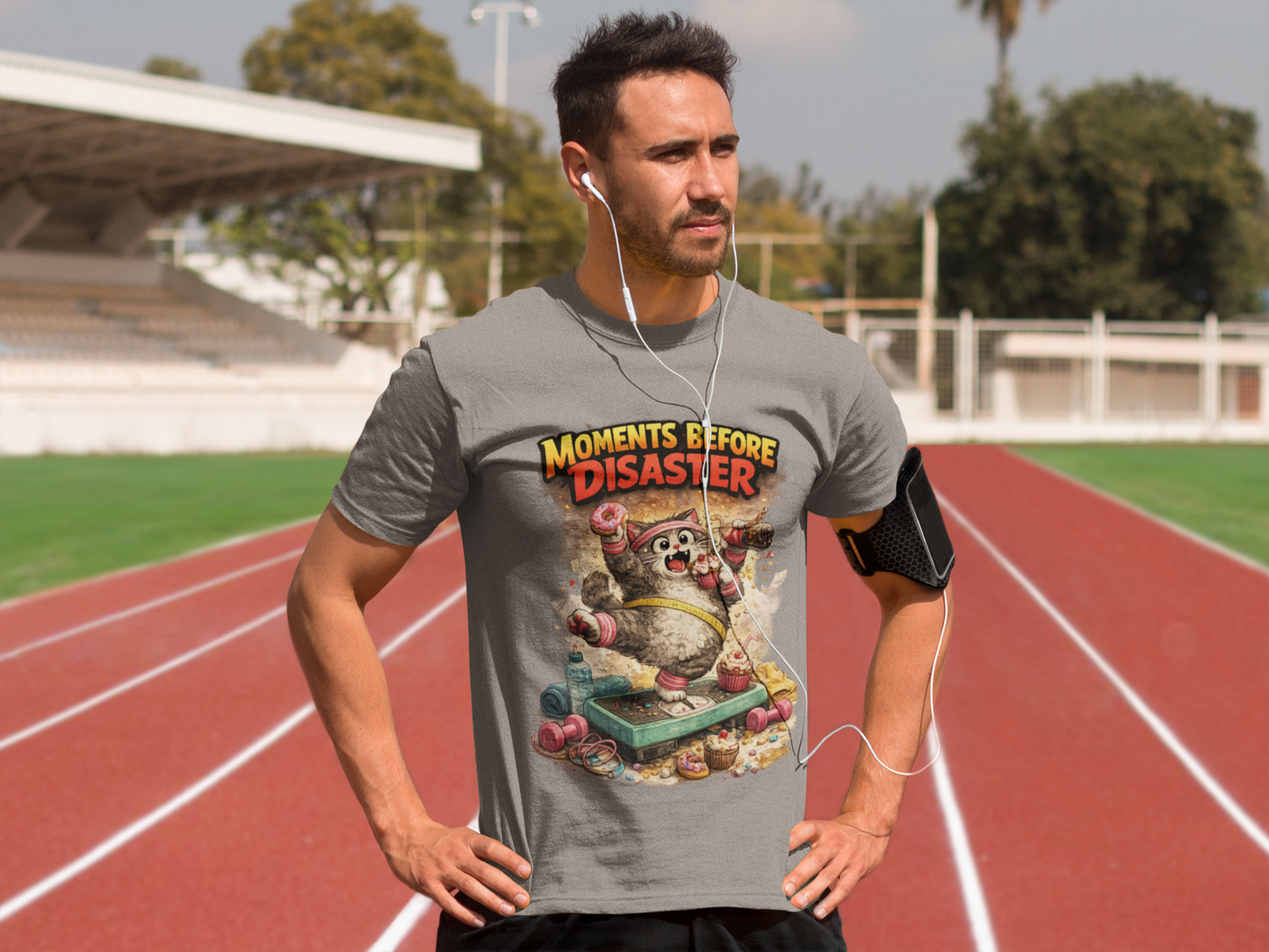 Moments Before Disaster T-Shirt | Funny Cartoon Cat Chaos Tee | Humorous Graphic Shirt