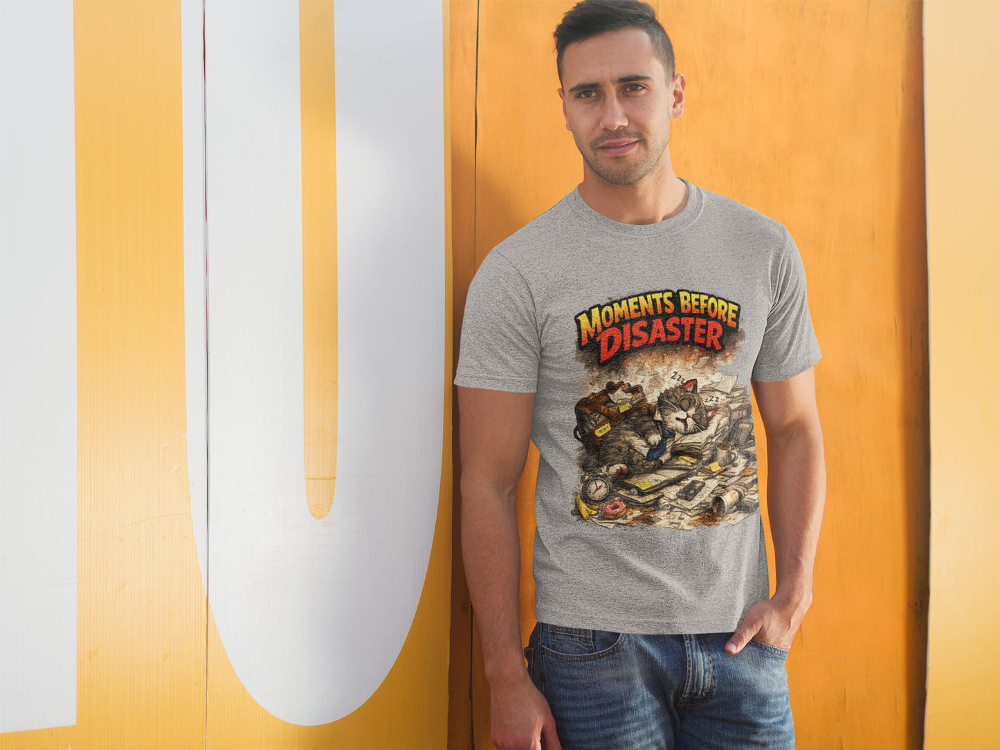 Moments Before Disaster Cat T-Shirt, Funny Cat Lover Tee, Chaos Cat Graphic Shirt, Retro Vintage Cat Tee, Humorous Kitty Gift