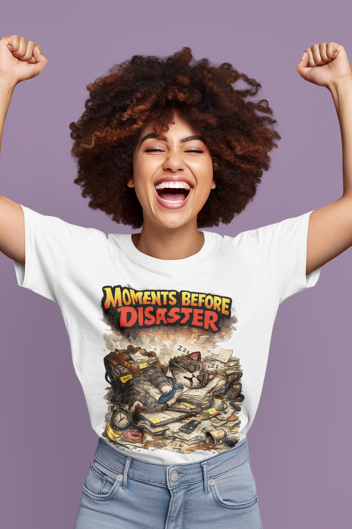 Moments Before Disaster Cat T-Shirt, Funny Cat Lover Tee, Chaos Cat Graphic Shirt, Retro Vintage Cat Tee, Humorous Kitty Gift