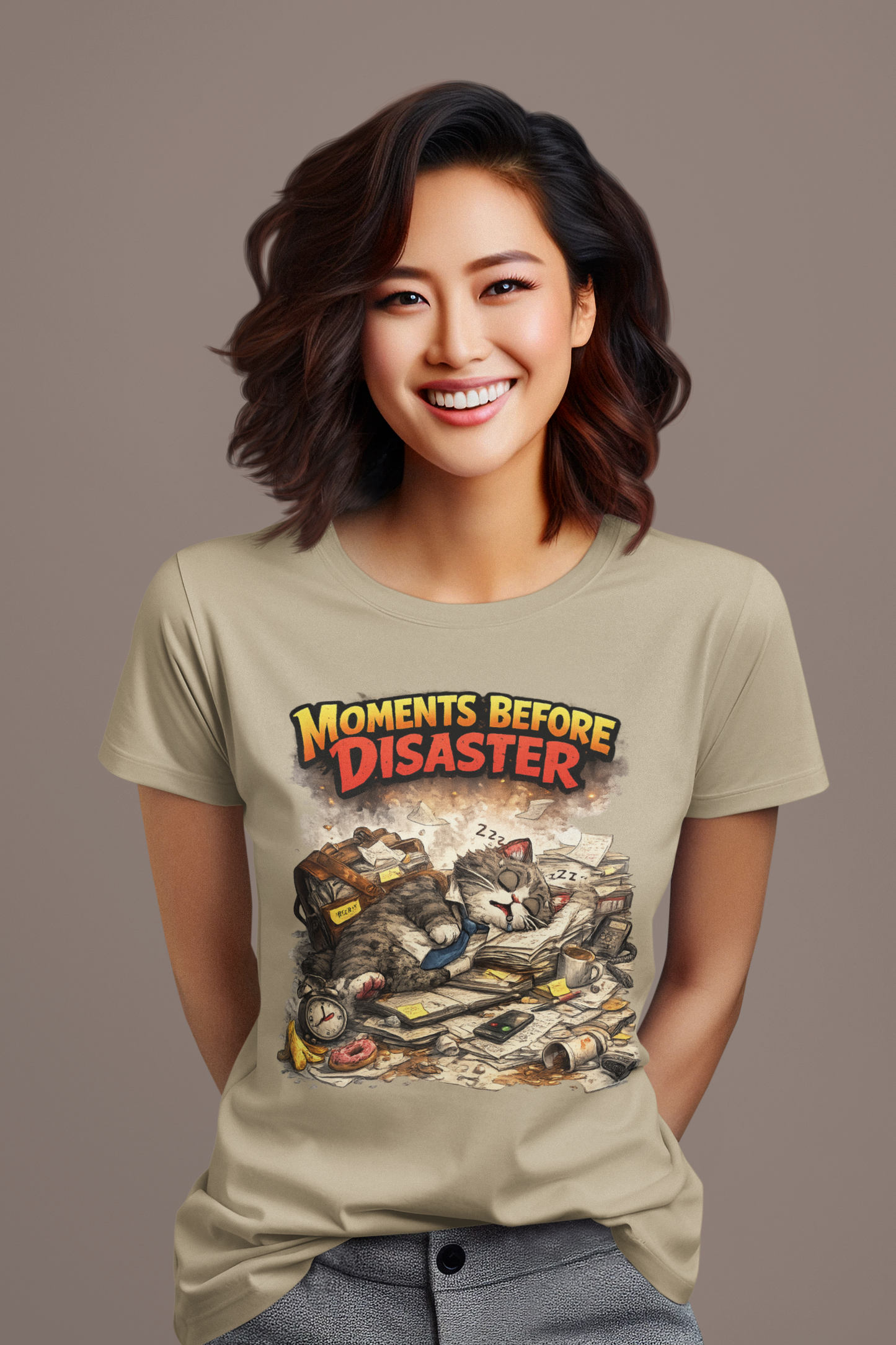 Moments Before Disaster Cat T-Shirt, Funny Cat Lover Tee, Chaos Cat Graphic Shirt, Retro Vintage Cat Tee, Humorous Kitty Gift