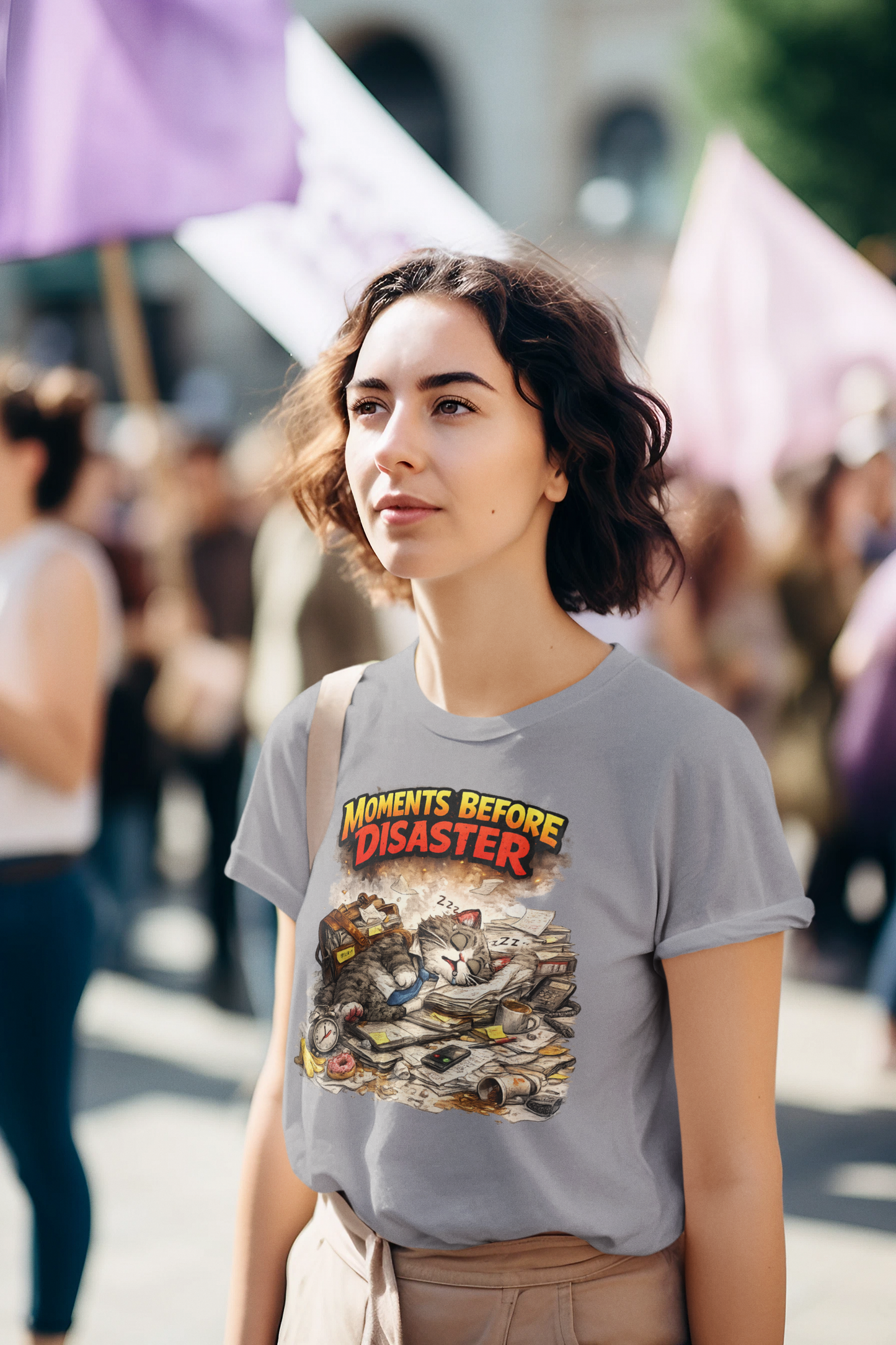 Moments Before Disaster Cat T-Shirt, Funny Cat Lover Tee, Chaos Cat Graphic Shirt, Retro Vintage Cat Tee, Humorous Kitty Gift