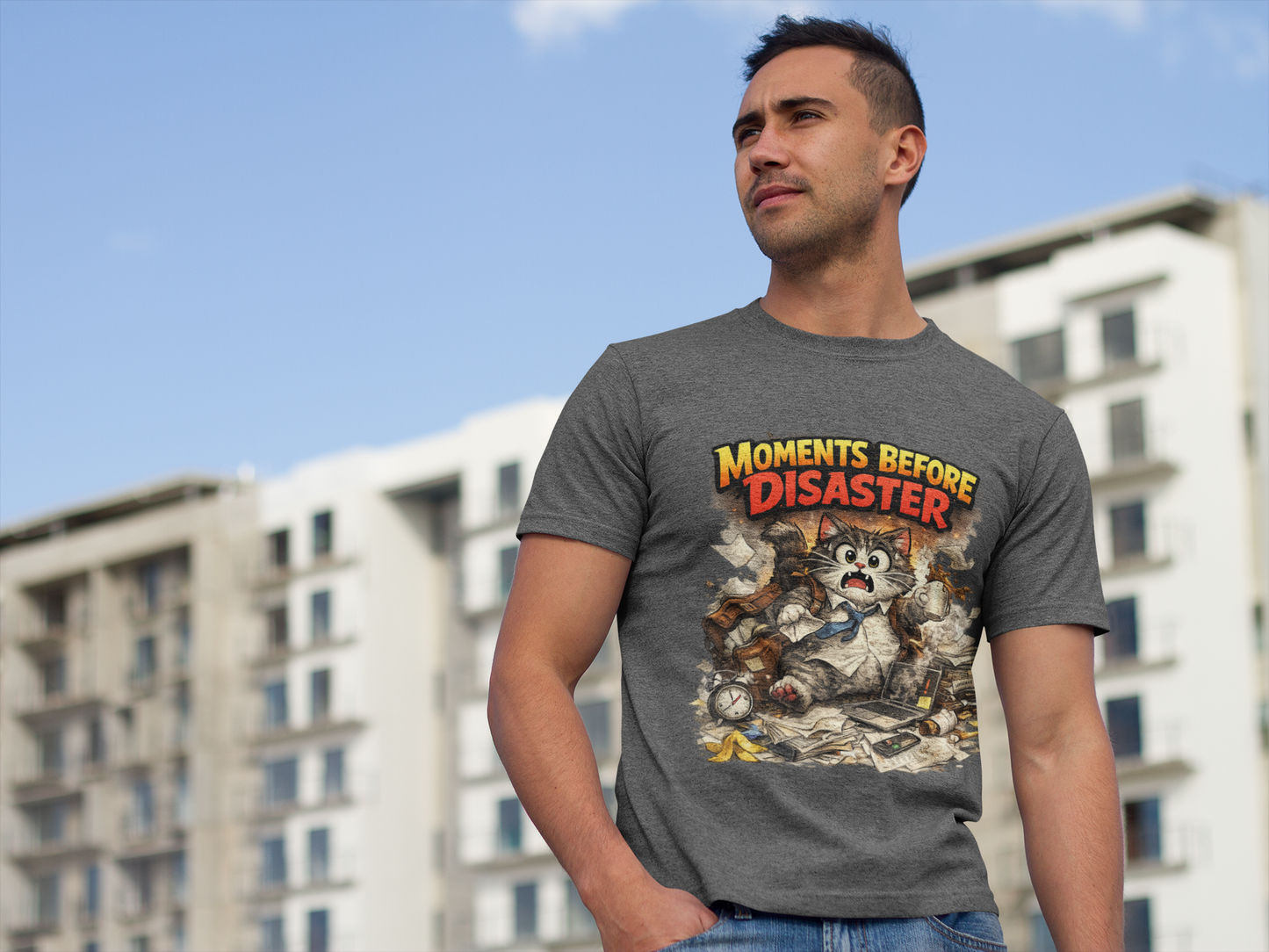 Moments Before Disaster Cat T-Shirt, Funny Cat Graphic Tee, Chaos Animal Shirt, Vintage Cat Tee, Trash Panda Gift