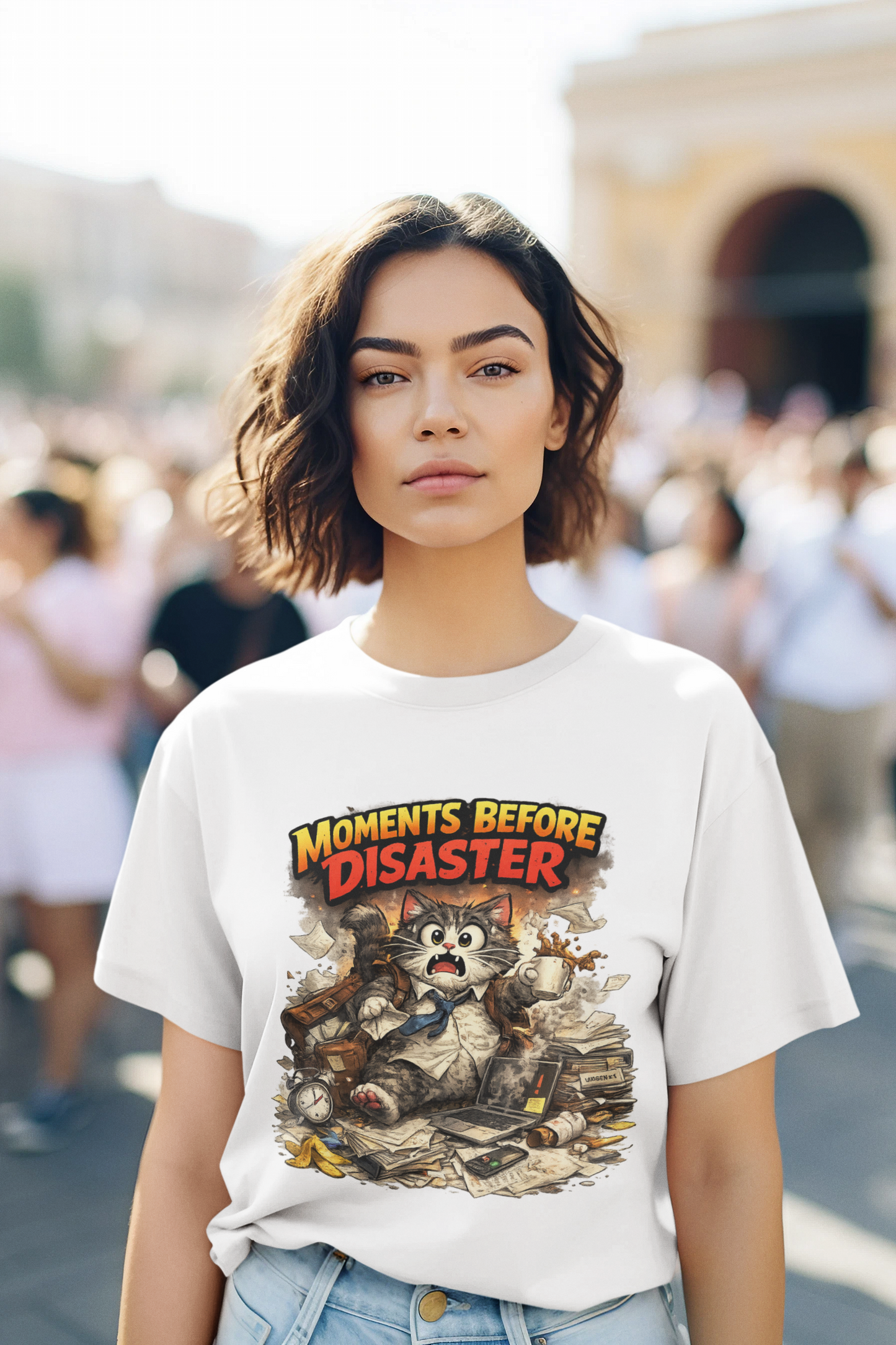 Moments Before Disaster Cat T-Shirt, Funny Cat Graphic Tee, Chaos Animal Shirt, Vintage Cat Tee, Trash Panda Gift