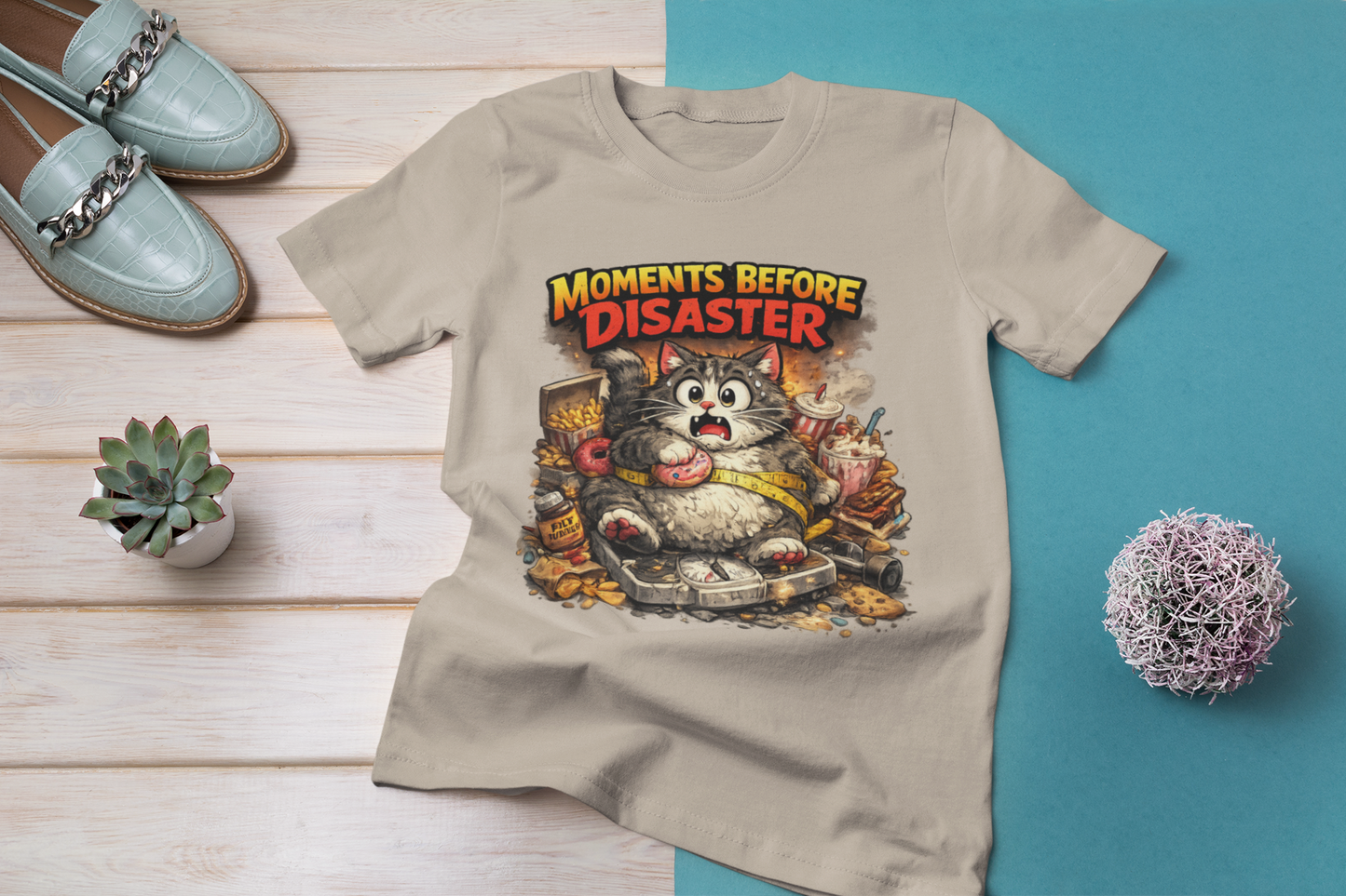 Moments Before Disaster Pet Shirt – Funny Cat | Dog Chaos Tee, Cute Animal Graphic T-Shirt, Vintage Pet Lover Gift