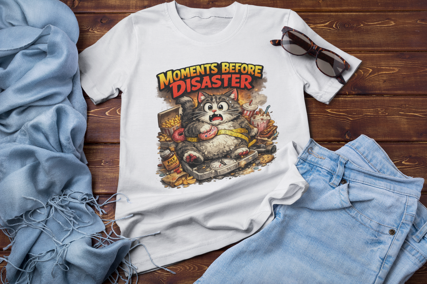 Moments Before Disaster Pet Shirt – Funny Cat | Dog Chaos Tee, Cute Animal Graphic T-Shirt, Vintage Pet Lover Gift