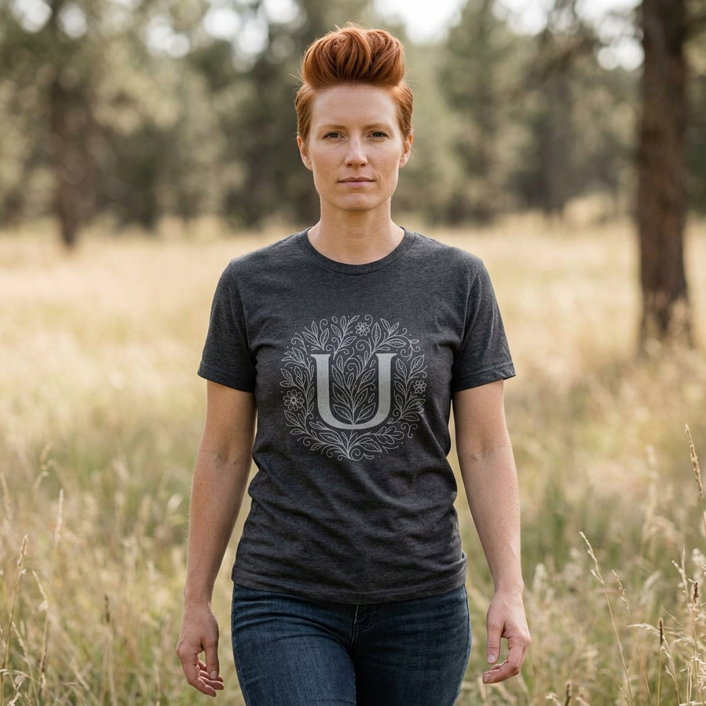 Personalized Initial U Graphic Tee, Heavy Cotton Unisex T-Shirt