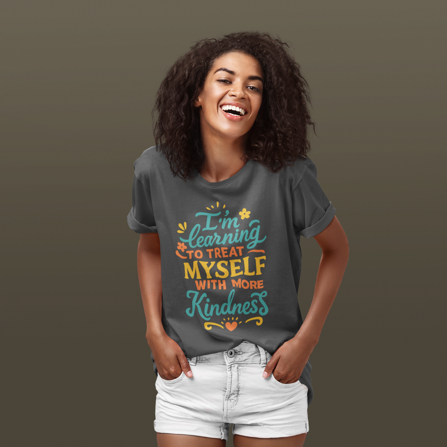 Self Care Message Tee Kindness Shirt Motivational T Shirt Gift for Friends Affirmation Apparel Comfortable Casual Outfit