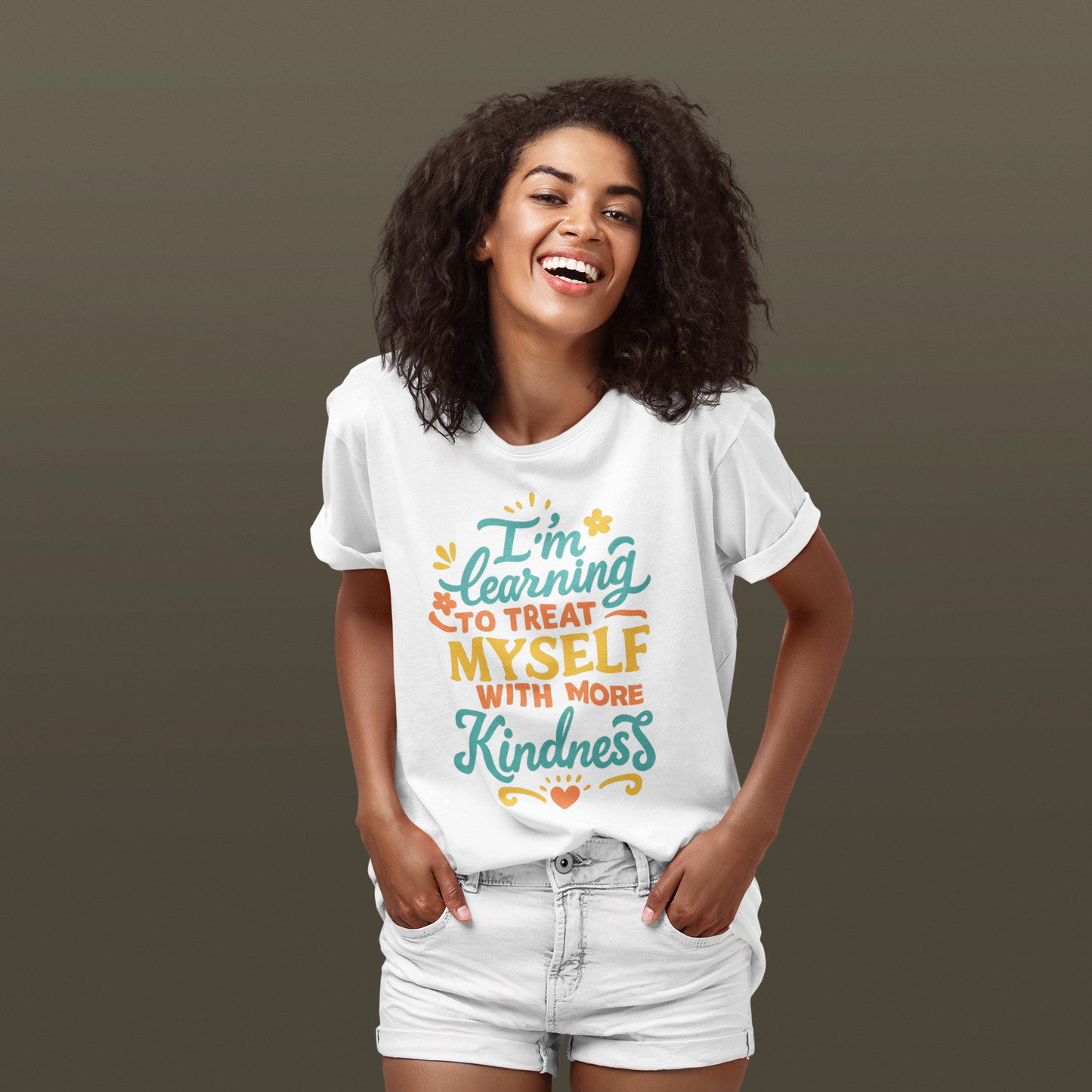 Self Care Message Tee Kindness Shirt Motivational T Shirt Gift for Friends Affirmation Apparel Comfortable Casual Outfit
