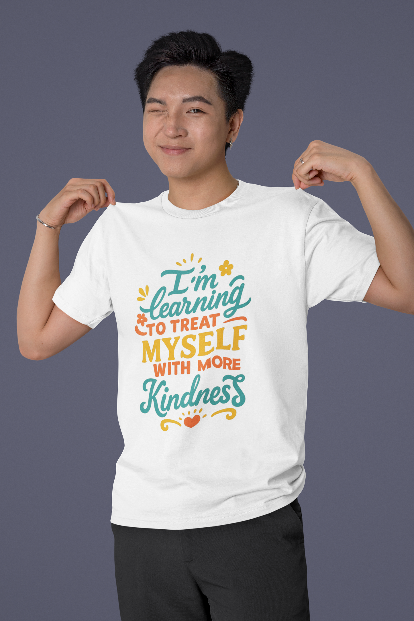 Self Care Message Tee Kindness Shirt Motivational T Shirt Gift for Friends Affirmation Apparel Comfortable Casual Outfit
