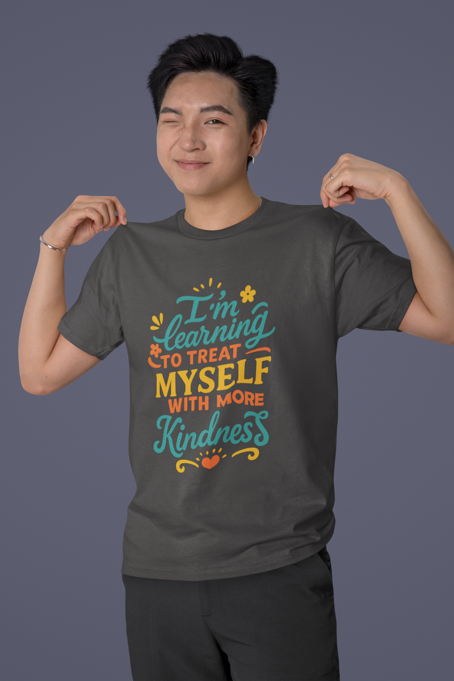 Self Care Message Tee Kindness Shirt Motivational T Shirt Gift for Friends Affirmation Apparel Comfortable Casual Outfit