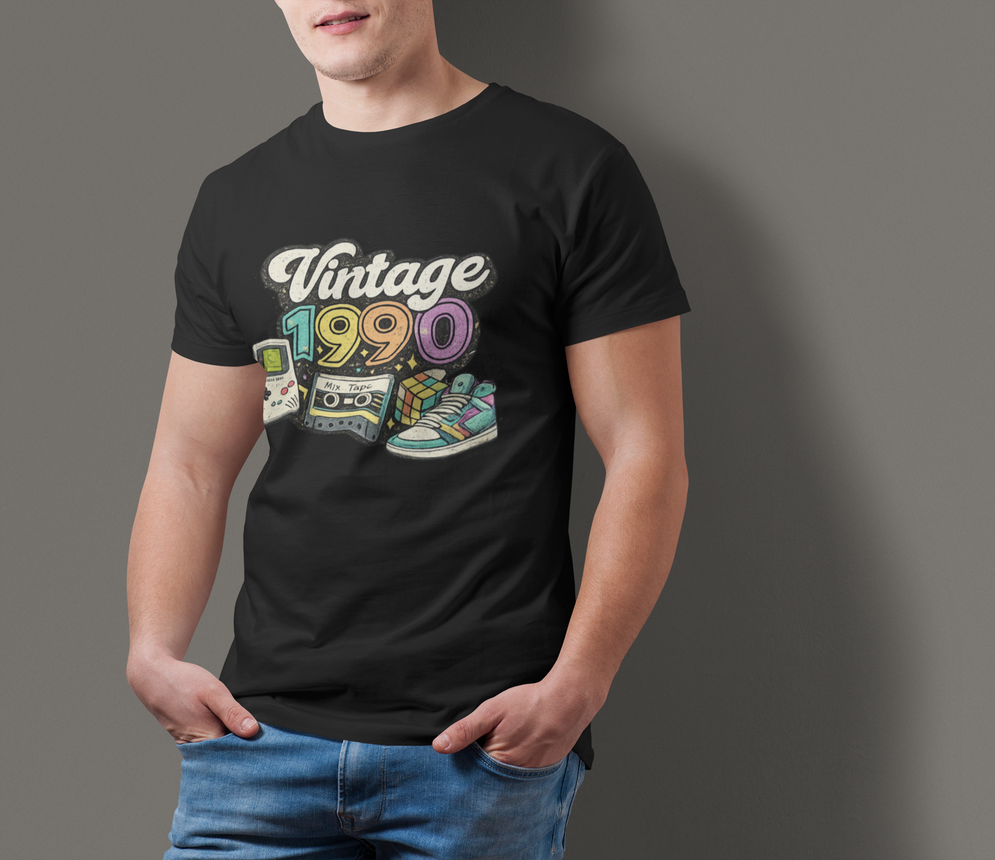 Made in 1990 T-Shirt | Retro 90s Birthday Shirt | Vintage 1990 Birth Year Gift Tee