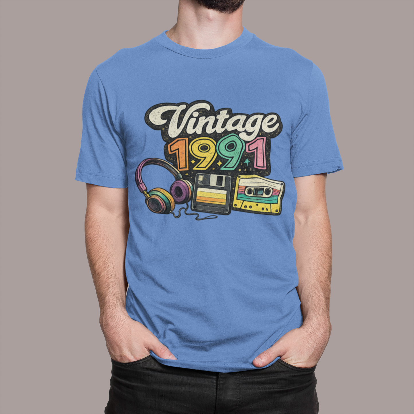 Made in 1991 Totally Rad T-Shirt | Retro 90s Birth Year Shirt | 1991 Birthday Gift Tee