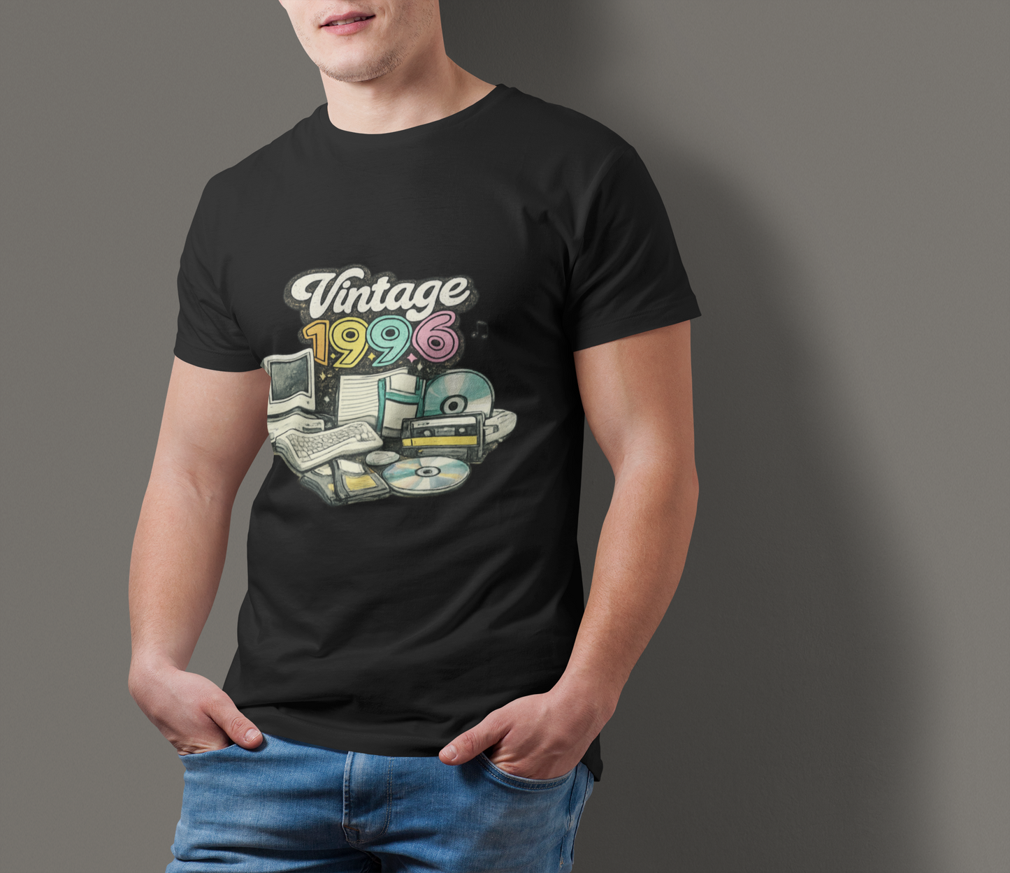 Made in 1996 Shirt – Retro 90s Birthday T-Shirt, Vintage 1996 Birth Year Tee