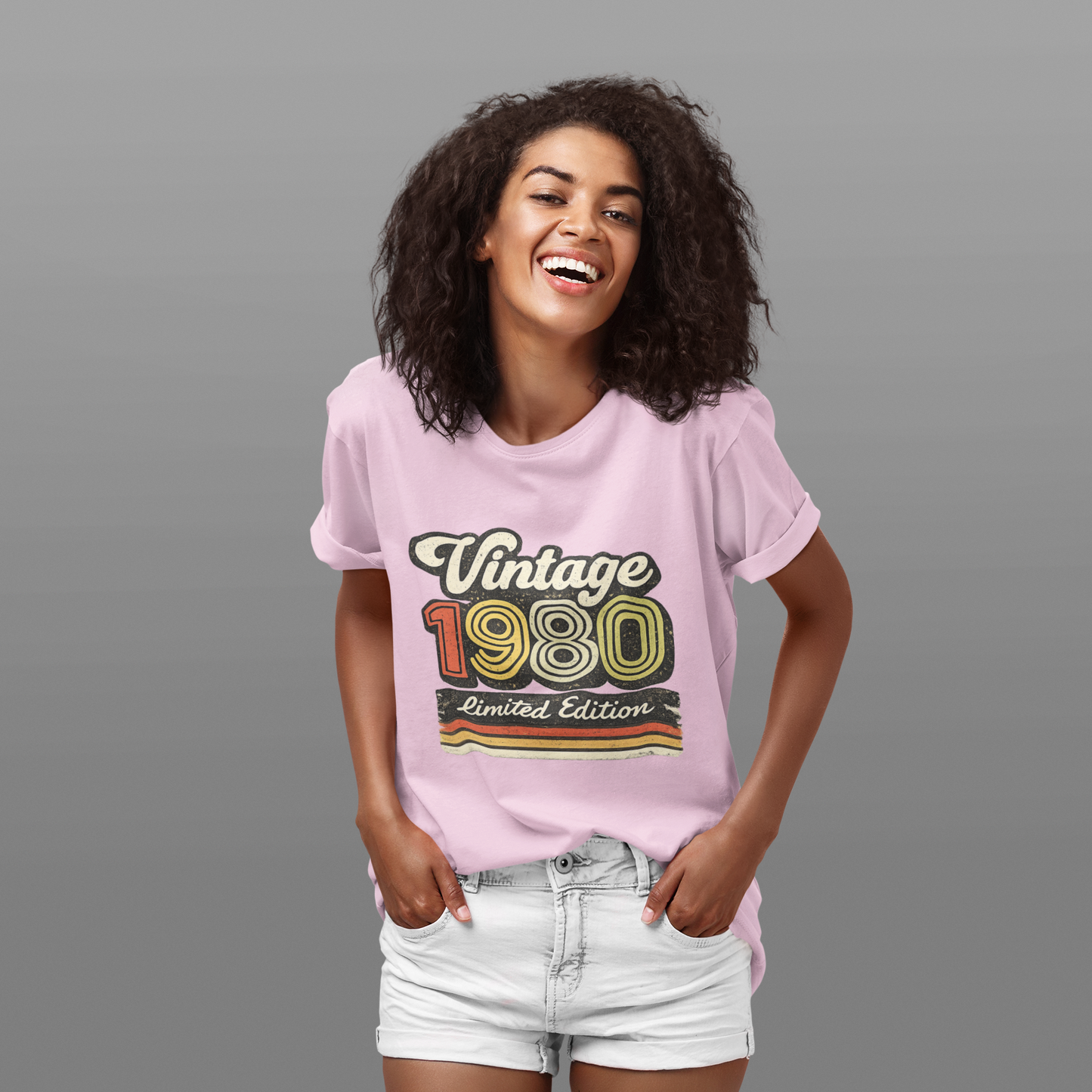 Retro 1980 T-Shirt Born in 1980, Vintage 80s Birthday Shirt, Unisex Graphic Tee Gift