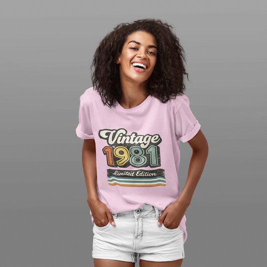 Vintage 1981 Retro T-Shirt | 1981 Birth Year Shirt | 80s Graphic Tee