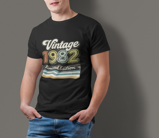 Vintage 1982 Retro T-Shirt | 1982 Birth Year Shirt | Retro 80s Graphic Tee