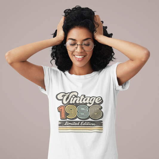 Vintage 1986 Retro T-Shirt | 1986 Birth Year Shirt | Retro 80s Graphic Tee