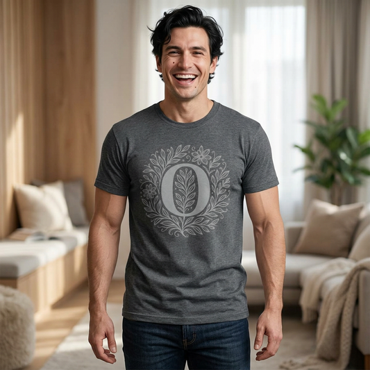 Personalized Initial O Graphic Tee, Heavy Cotton Unisex T-Shirt
