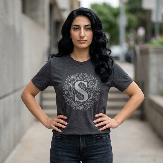 Personalized Initial S Graphic Tee, Unisex Heavy Cotton T-Shirt