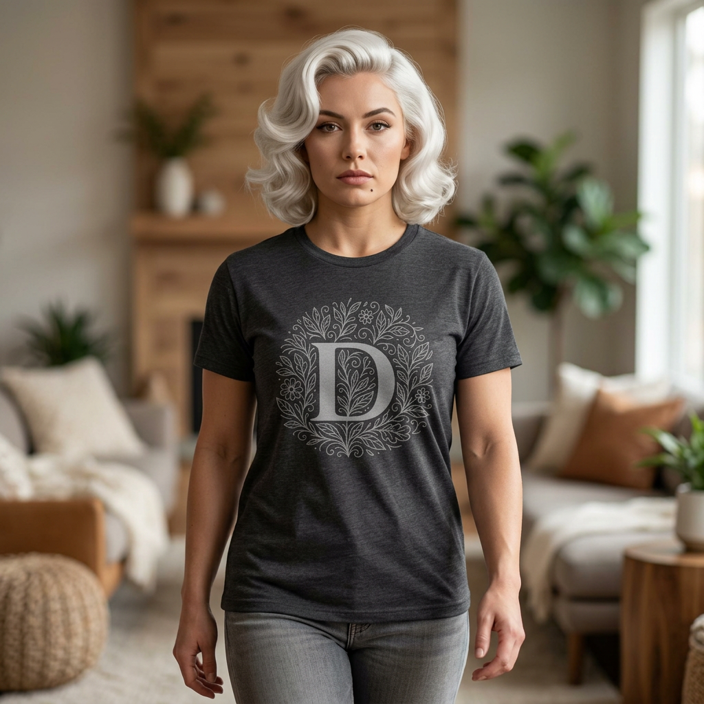 Personalized Initial D Graphic Tee, Heavy Cotton Unisex T-Shirt