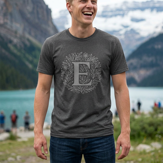 Personalized Initial E Graphic Tee, Heavy Cotton Unisex T-Shirt