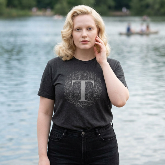 Personalized Initial T Graphic Tee, Heavy Cotton Unisex T-Shirt