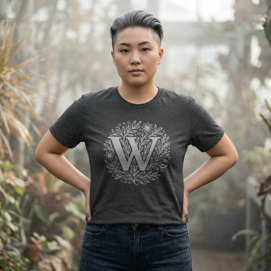 Personalized Initial W Graphic Tee, Unisex Cotton T-Shirt