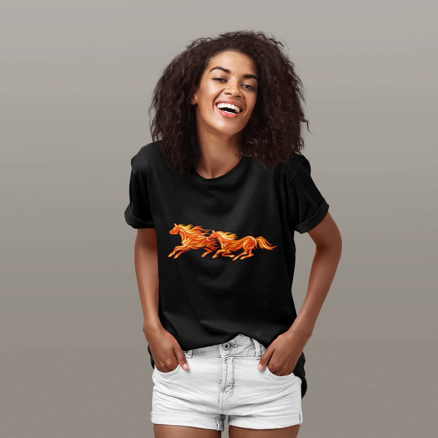 Fiery Running Horse Graphic T-Shirt | Flaming Horse Tee | Equestrian Horse Lover Shirt
