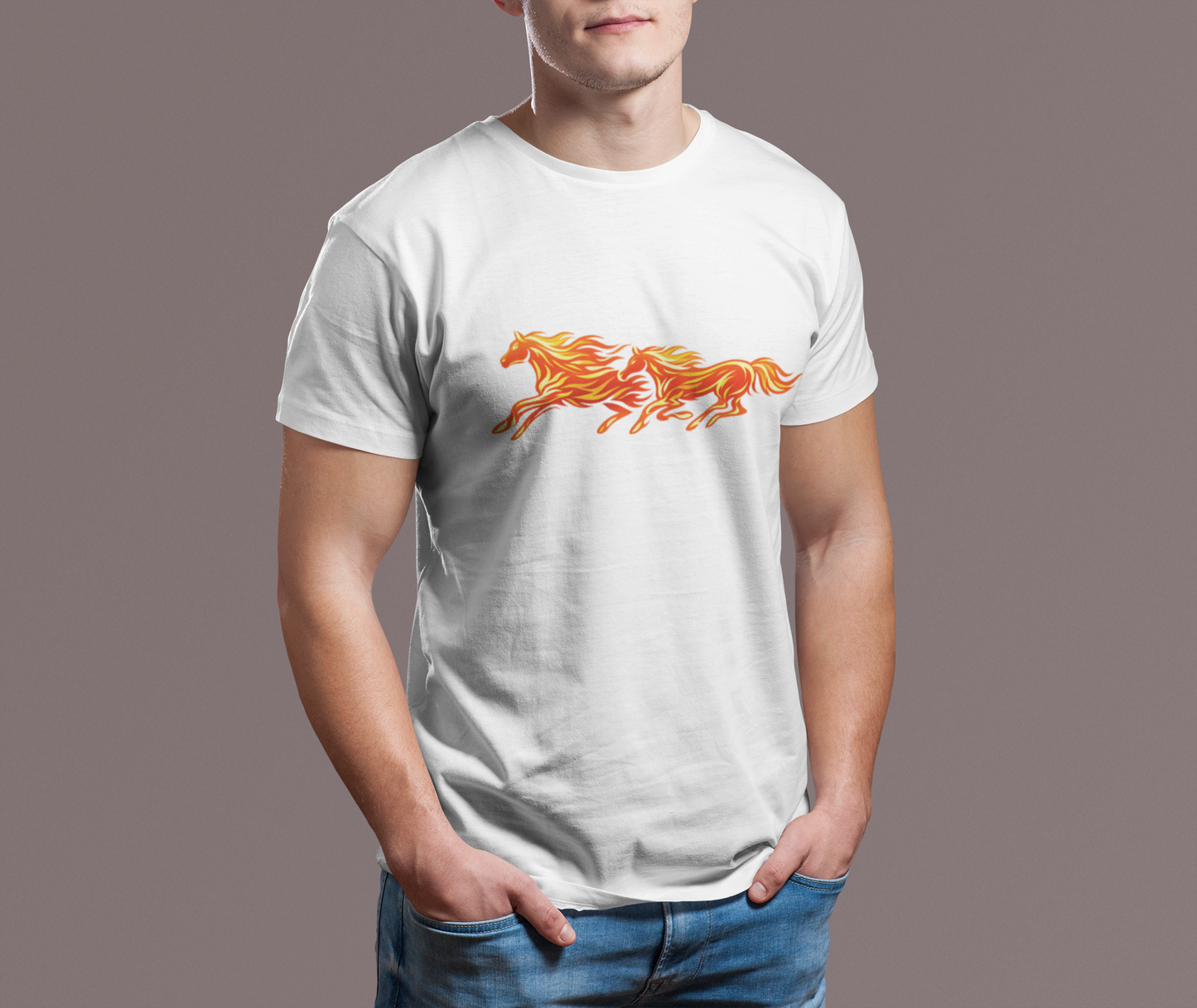 Fiery Running Horse Graphic T-Shirt | Flaming Horse Tee | Equestrian Horse Lover Shirt