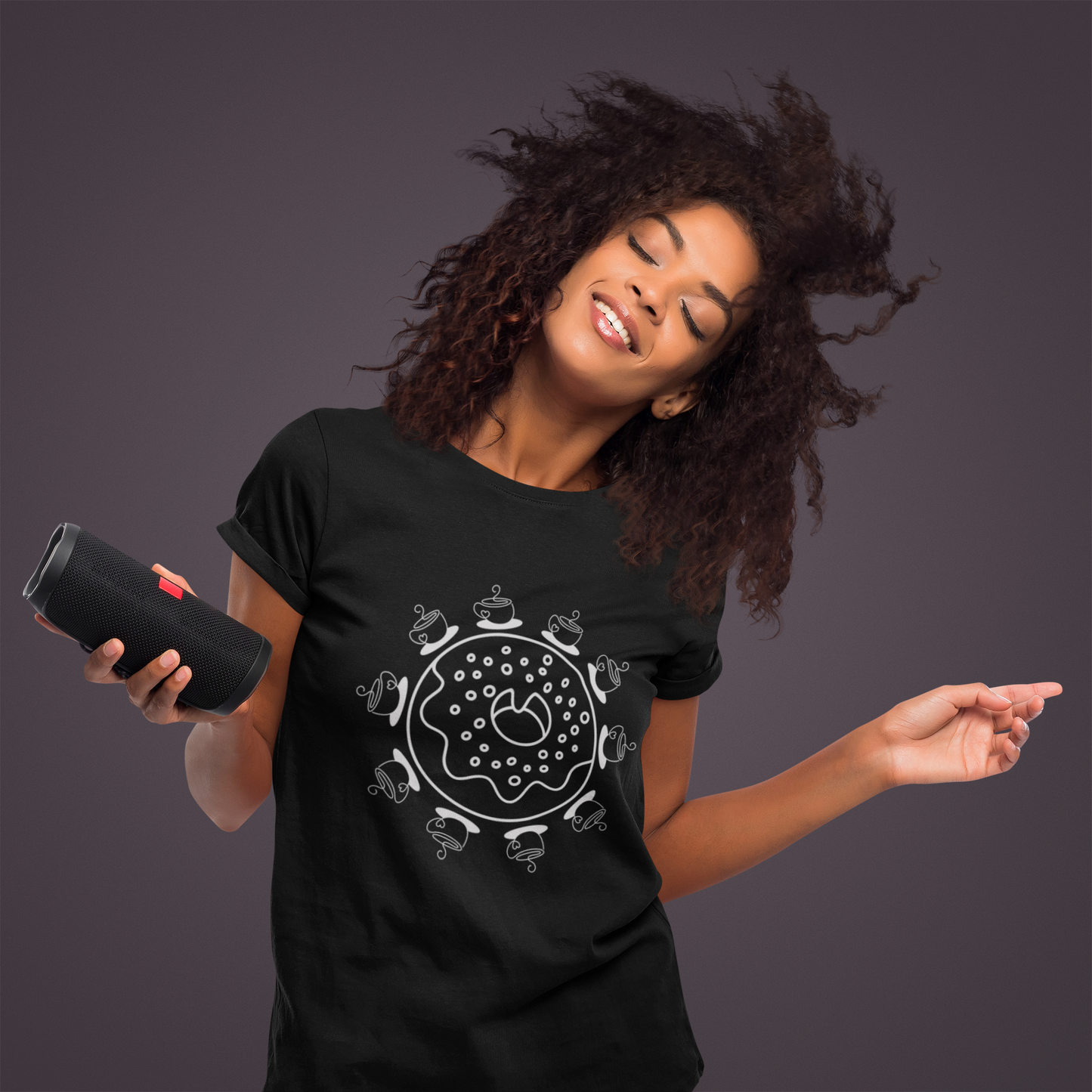 Donut and Coffee T-Shirt, Coffee Lover Shirt, Cute Minimal Line Art Tee, Donut Graphic Tee, Gift for Coffee Lovers