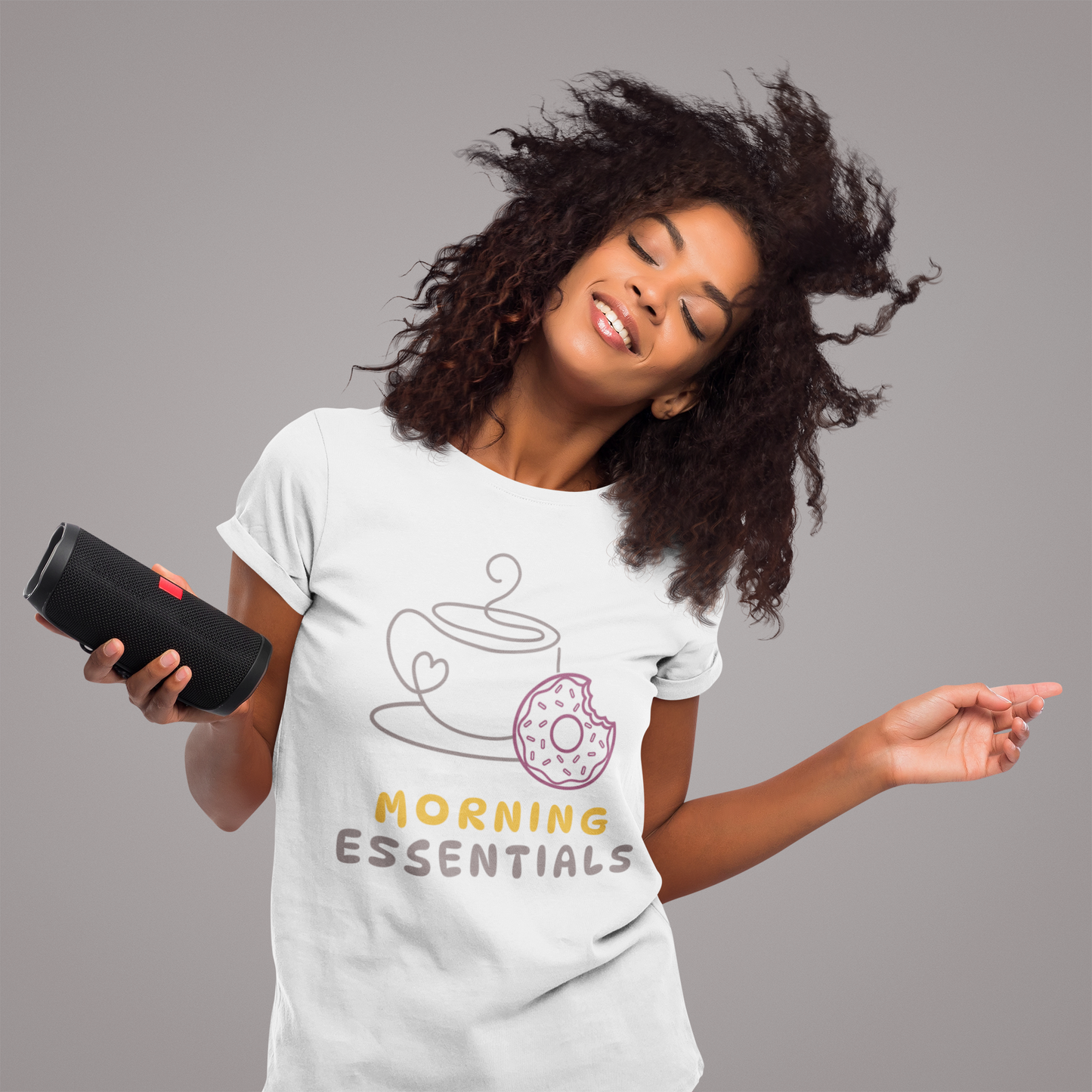 Morning Essentials T-Shirt | Coffee & Donut Graphic Tee, Cute Breakfast Lover Shirt, Cozy Coffee Lover Gift, Minimalist Unisex Tee