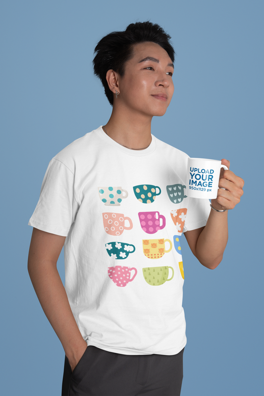 Coffee Cups Tee — Cute Colorful Mugs Graphic T-Shirt