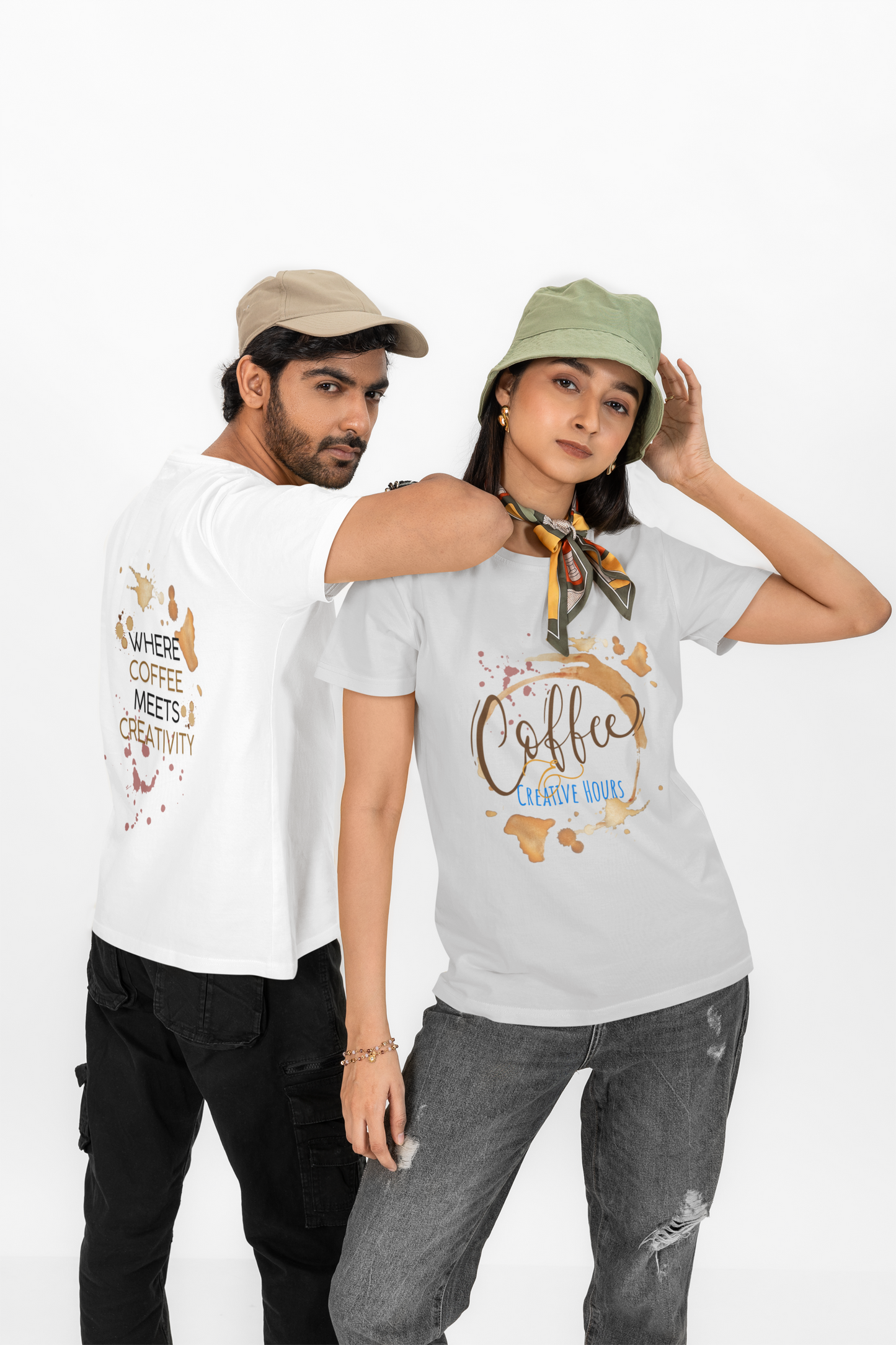 Front & Back Coffee Creative Hours Shirt, Where Coffee Meets Creativity Tee, Artist Coffee Lover T-Shirt, Creative Community Graphic Tee