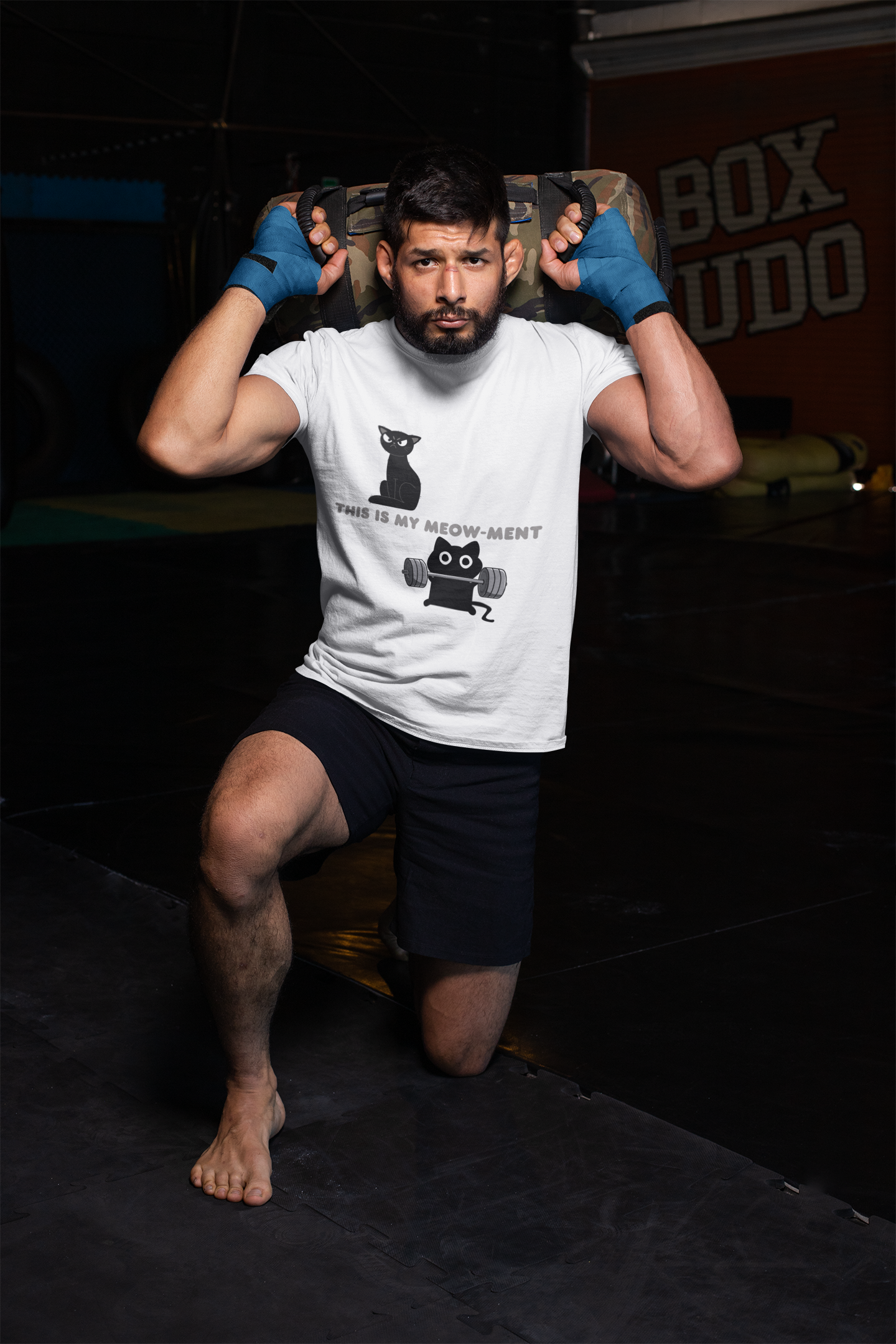 Funny Cat Workout T-Shirt – This Is My Meow-ment Gym Tee, Cat Lover Fitness Shirt, Weightlifting Cat Graphic Tee, Gift for Gym Lovers