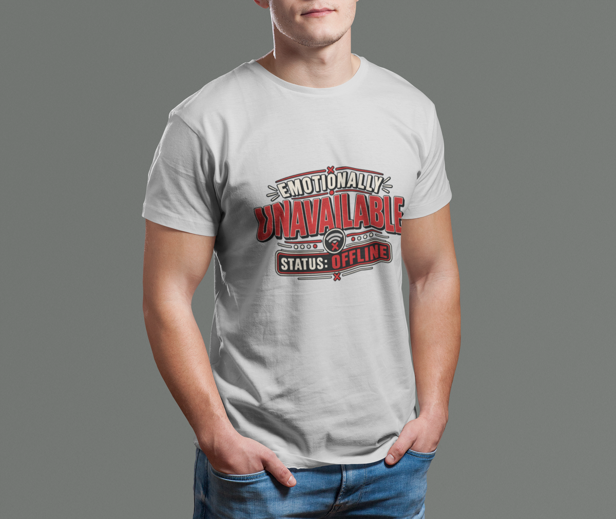 Emotionally Unavailable Status Offline Shirt | Funny Sarcastic Graphic Tee