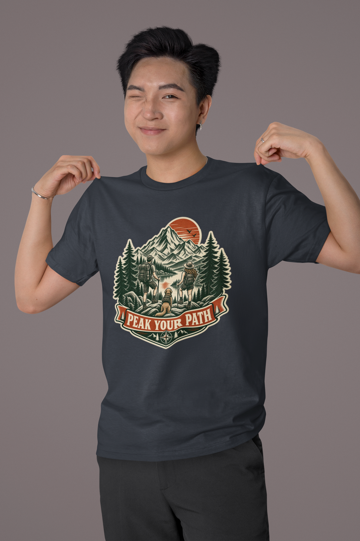Peak Your Path T-Shirt | Hiking Shirt | Mountain Adventure Tee | Camping Nature Lover Gift