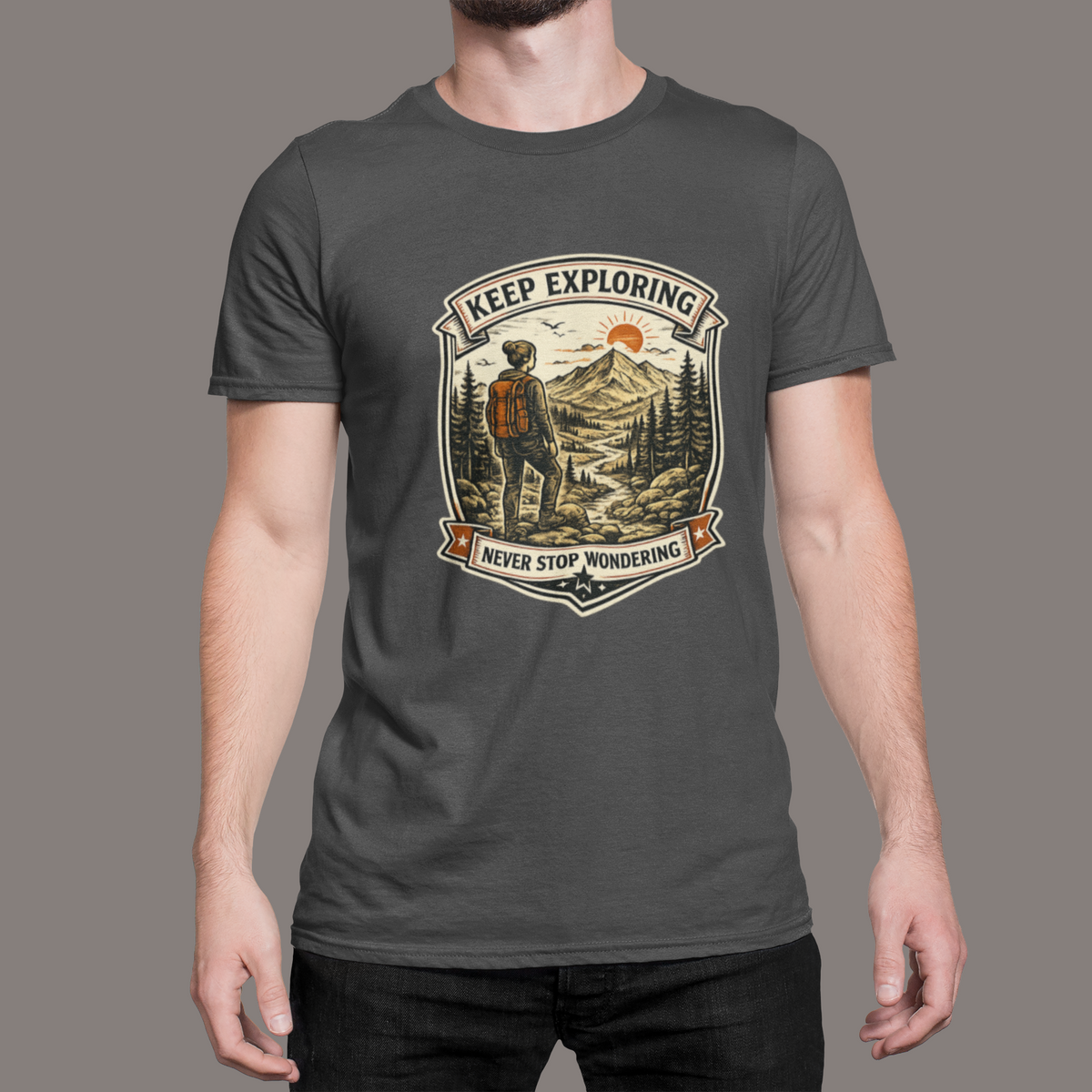 Keep Exploring Hiking T-Shirt | Never Stop Wondering Mountain Shirt | Outdoor Adventure Tee | Hiker Gift