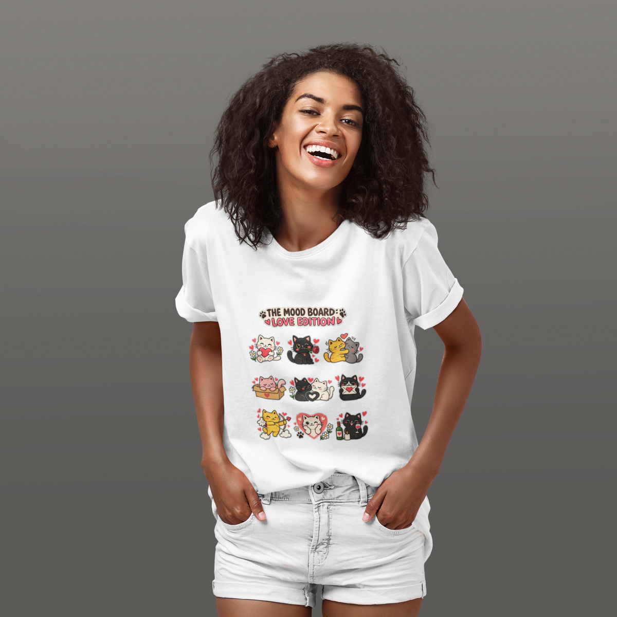 Cute Cat T-Shirt, Funny Cat Lover Shirt, Cat Graphic Tee, Valentine Cat Shirt, Love Cat Gift