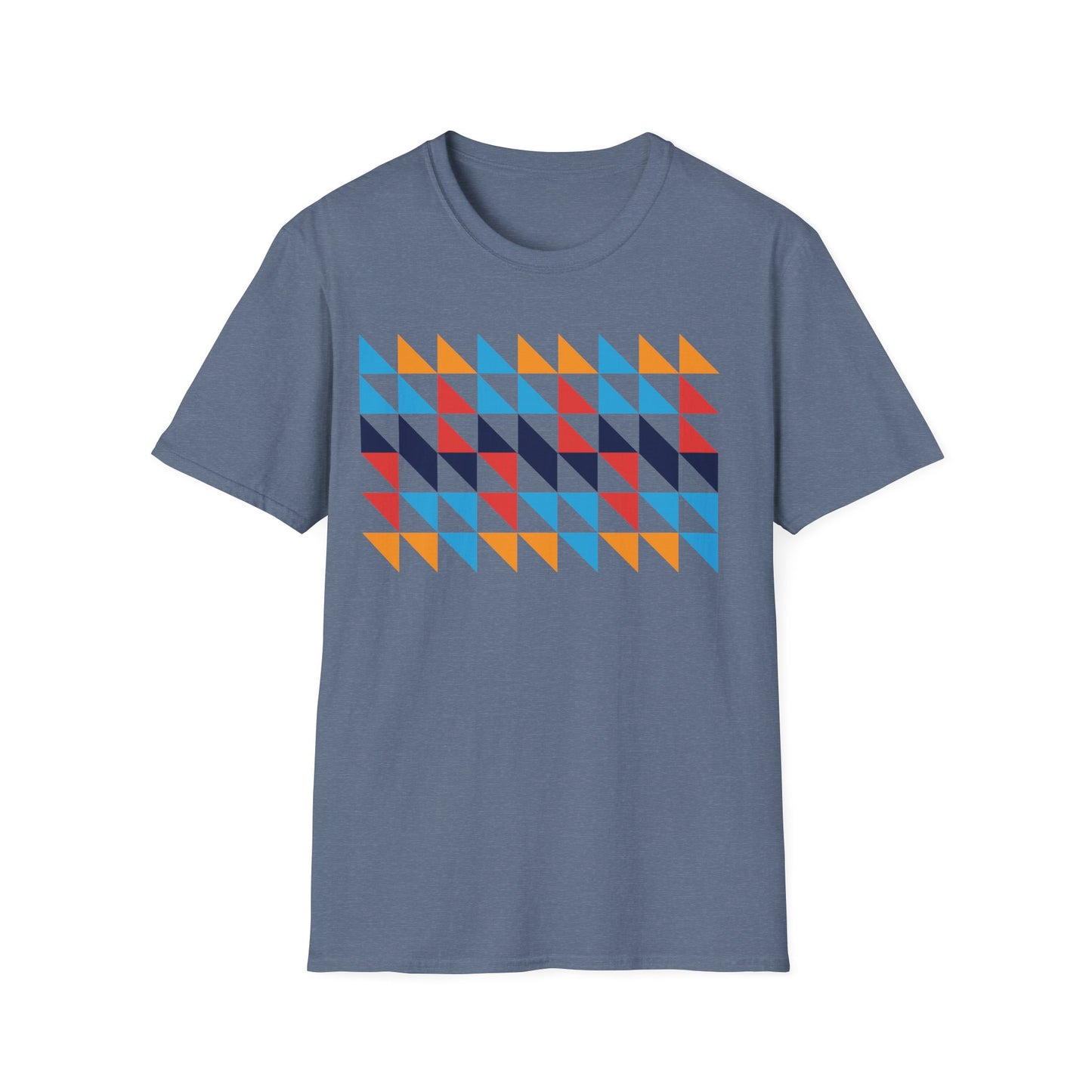 Geometric Color Triangle T-Shirt for Men & Women | Modern Retro Pattern Graphic Tee