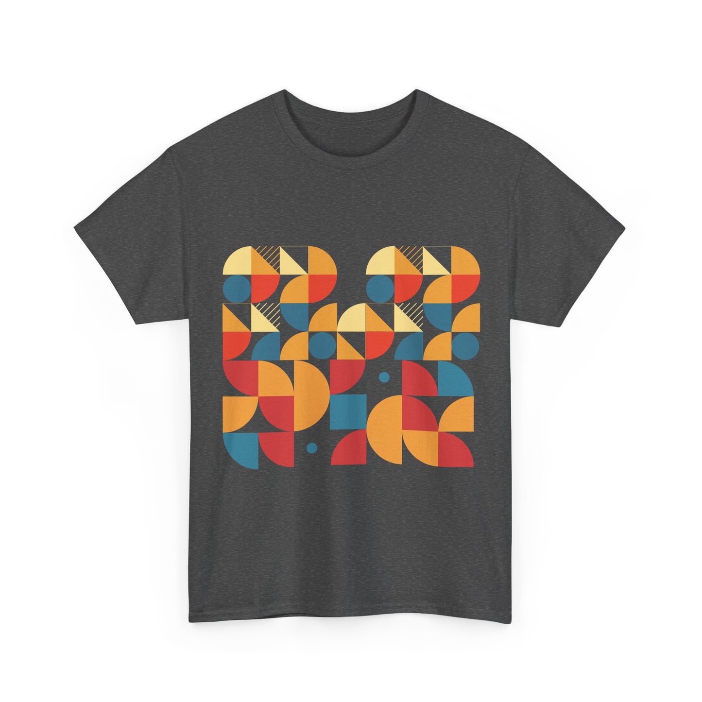 Retro Geometric T-Shirt, Colorful Mid Century Modern Graphic Tee, Abstract Shapes Shirt, Unisex Minimal Art Tee, Hipster Casual Top