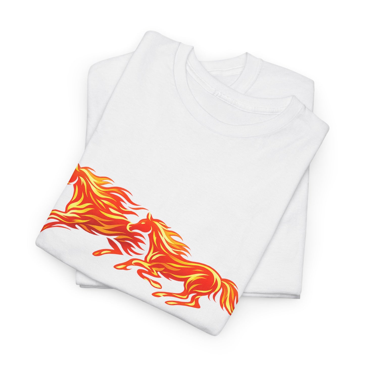 Fiery Running Horse Graphic T-Shirt | Flaming Horse Tee | Equestrian Horse Lover Shirt