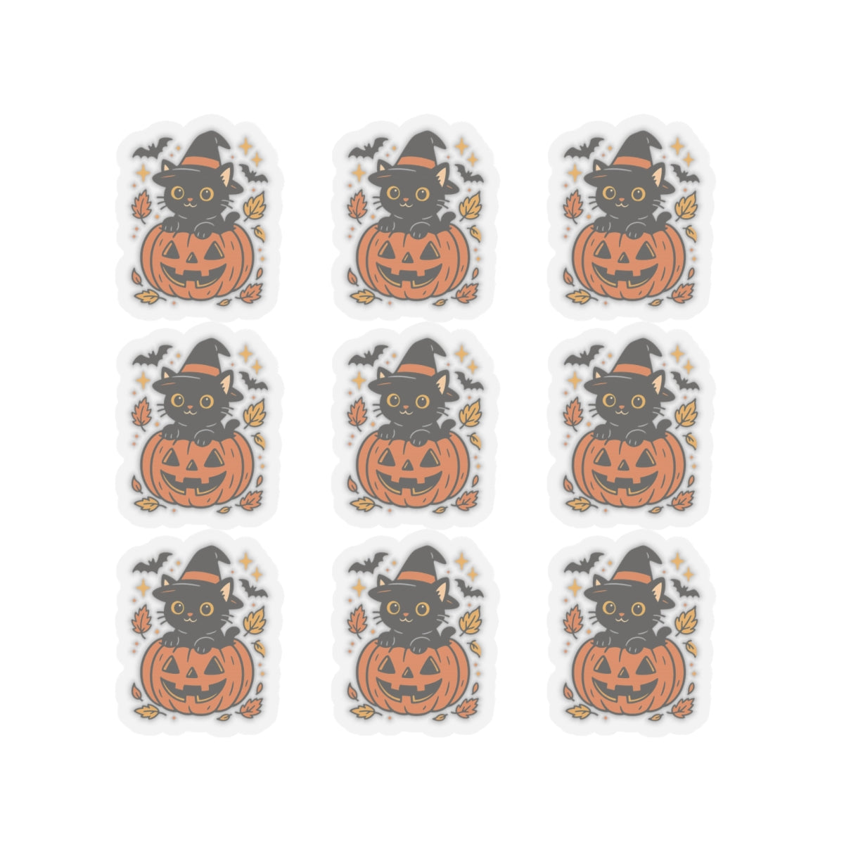 Cute Halloween Cat Stickers, Perfect for Scrapbooking, Gift Wrapping, Laptop, Water Bottle, Journal Decor