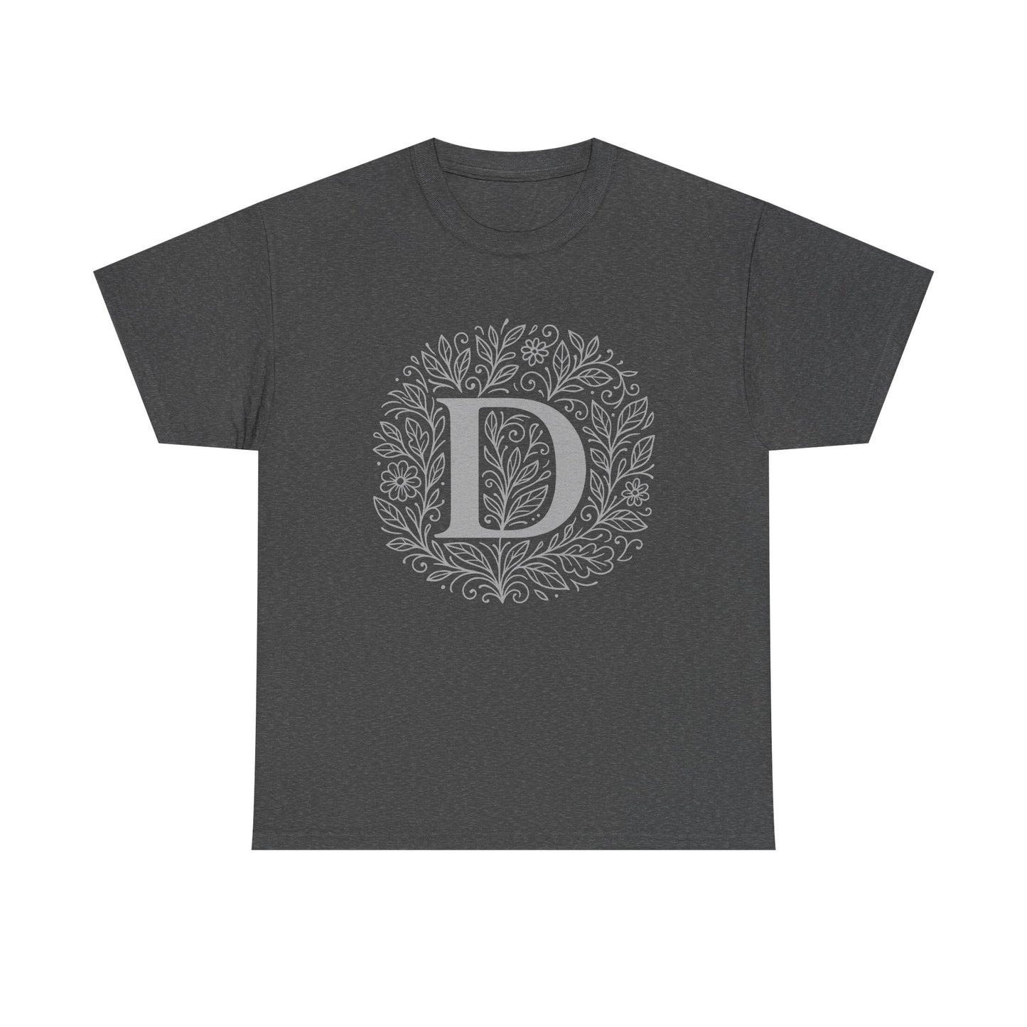 Personalized Initial D, Unisex Heavy Cotton Tee, Custom Graphic T-Shirt, Gifts for Her, Birthday, Casual Wear, Women's Fashion