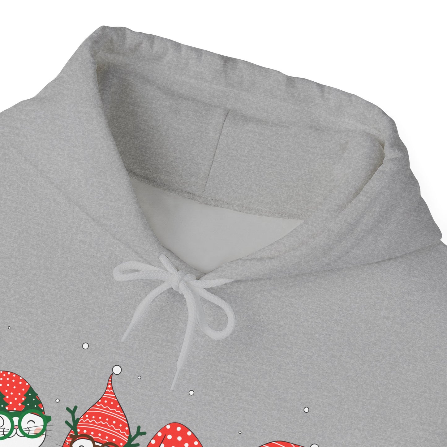Holiday Cat Gnome Hoodie with Stockings and Ornaments