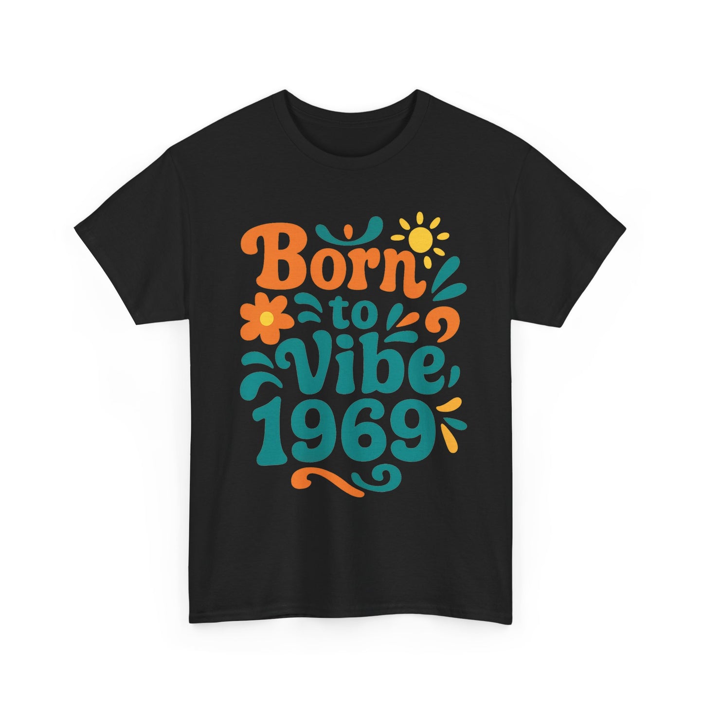 Retro Vibe T-Shirt Born to Vibe 1969 Cotton Tee, Unisex Vintage Shirt, 60s Style Top, Birthday Gift, Casual Everyday Apparel