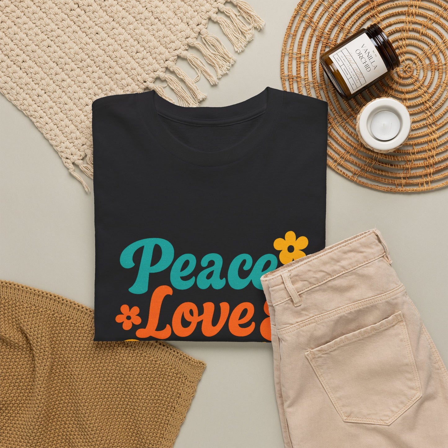 Retro Peace and Love T-Shirt | Flower Power Unisex Tee for Festivals and Everyday Wear | Spring Gift Idea