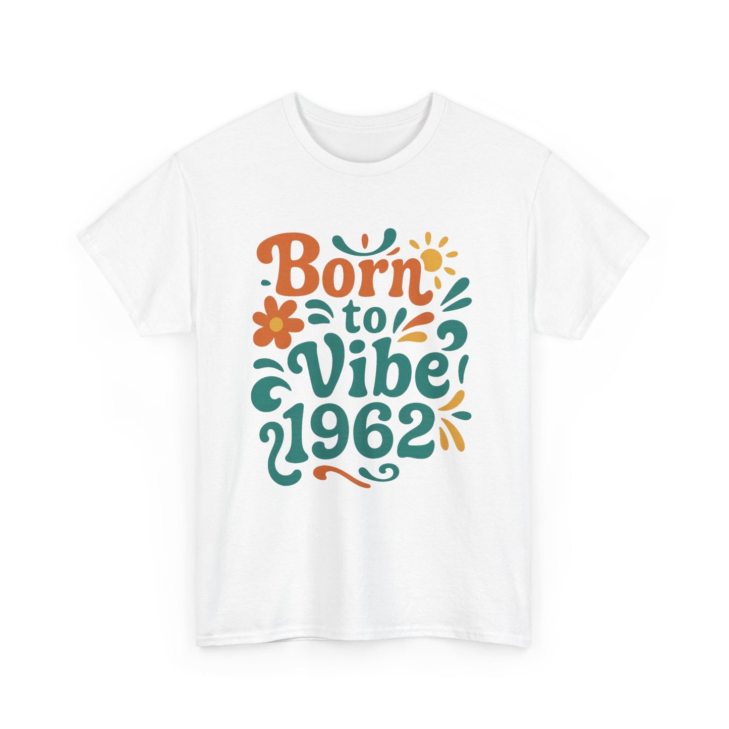 Retro Vibe T-Shirt Born to Vibe 1962 Cotton Tee, Unisex Vintage Shirt, 60s Style Top, Birthday Gift, Casual Everyday Apparel