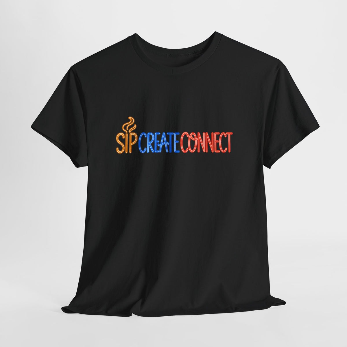 Sip Create Connect Shirt | Creative Community Tee | Maker & Artist Graphic T-Shirt